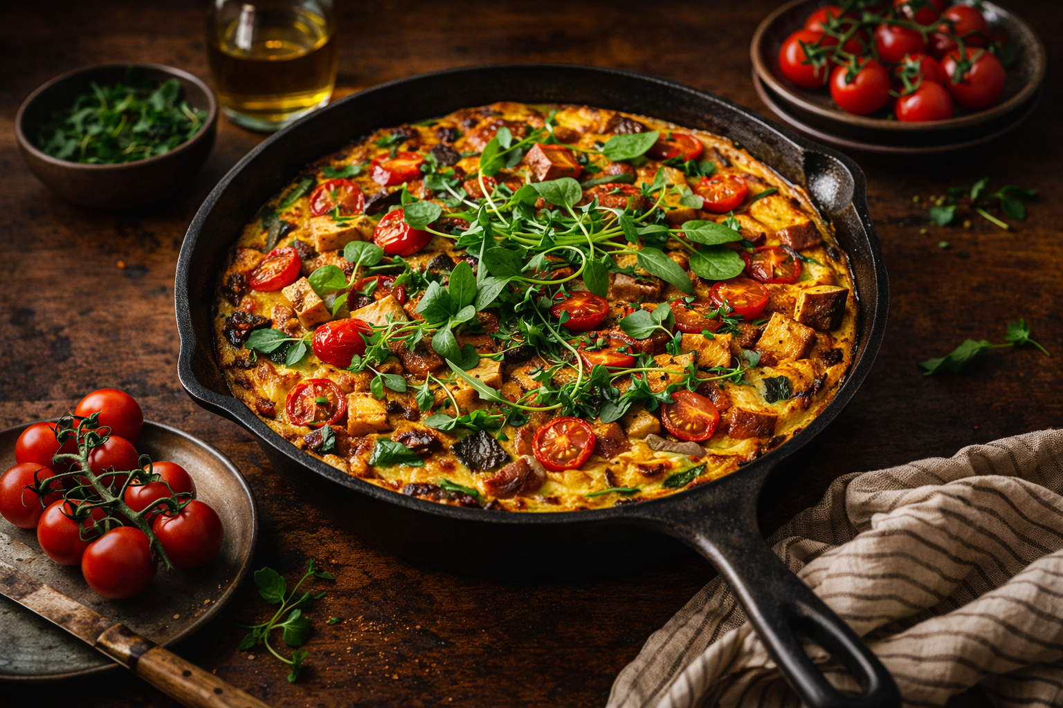 High Protein Tofu Veggie Frittata