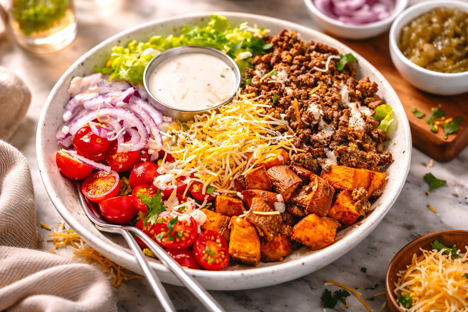 Sweet Potato Burger Bowl